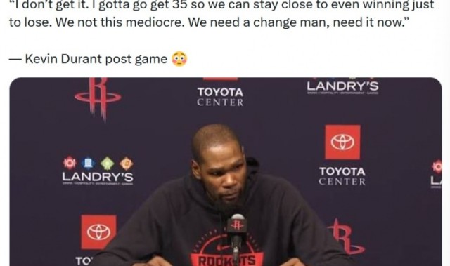 昨天美媒造谣KD言论：我得35分还是赢不了 KD：你们信我说这话？