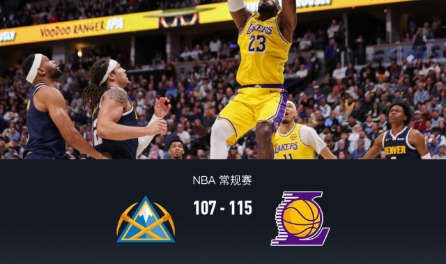乐鱼官网-湖人115-107逆转掘金，东契奇38+13+10，詹姆斯19+9+8，穆雷28+11